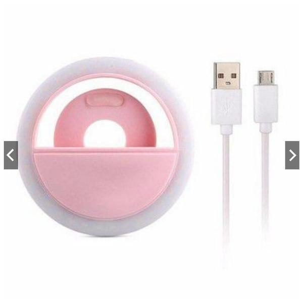 Imagem de Mini Ring Light Selfie Portátil Para Celular Tablet Rosa