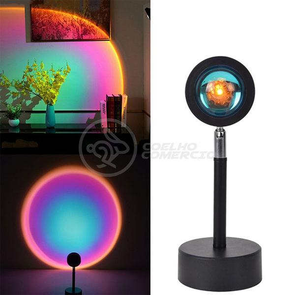 Imagem de Mini Ring Light Sunset Projetor Lâmpada TikTok USB Presente Dia dos Namorados - Arco Íris