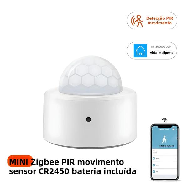 Imagem de Mini Sensor de Movimento PIR Tuya Zigbee - Detector Infravermelho para Casa Inteligente