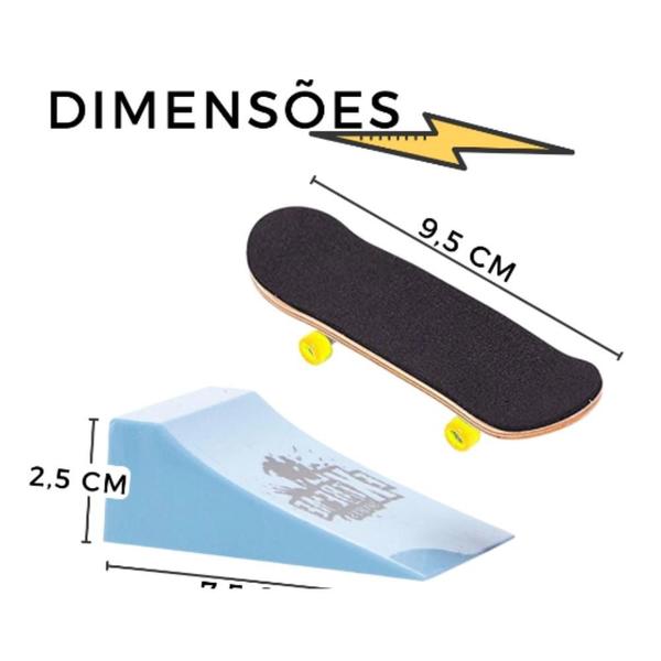 Imagem de mini Skate de Dedo Brinquedo com Rampa de Obstáculo