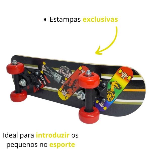 Imagem de Mini Skate Infantil Estampado Radical Até 30 Kg