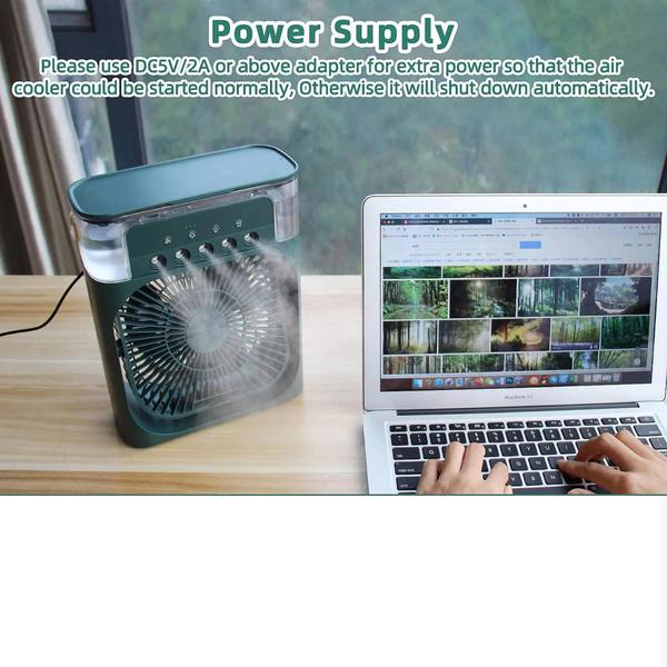 Mini Smart Ar Condicionado Ventilador Refrigeração água Umidificador Climatizador Usb - Prime Imagem de Mini Smart Ar Condicionado Ventilador Refrigeração água Umidificador Climatizador Usb