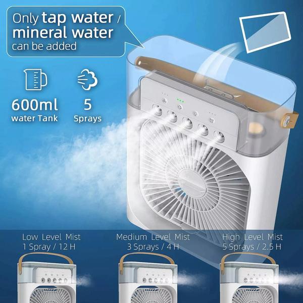 Mini Smart Ar Condicionado Ventilador Refrigeração água Umidificador Climatizador Usb - Prime Imagem de Mini Smart Ar Condicionado Ventilador Refrigeração água Umidificador Climatizador Usb