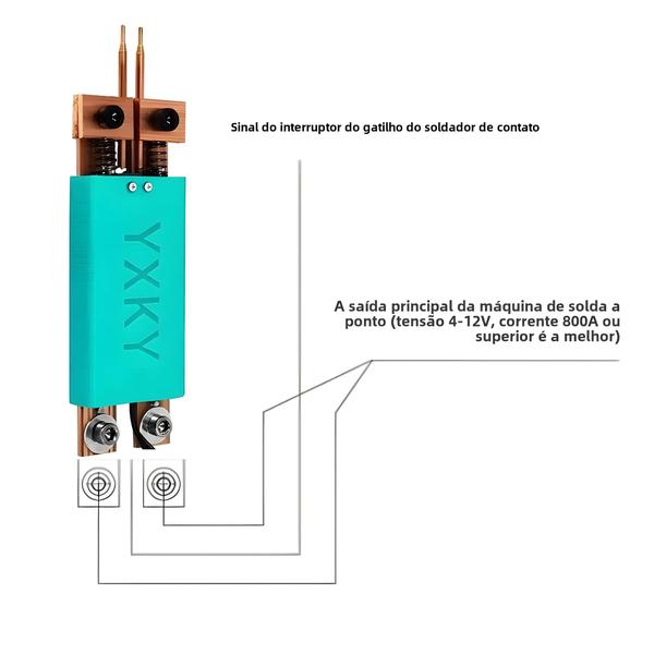 Imagem de Mini Soldador de Ponto Portátil com Bateria 18650 - Gatilho Automático