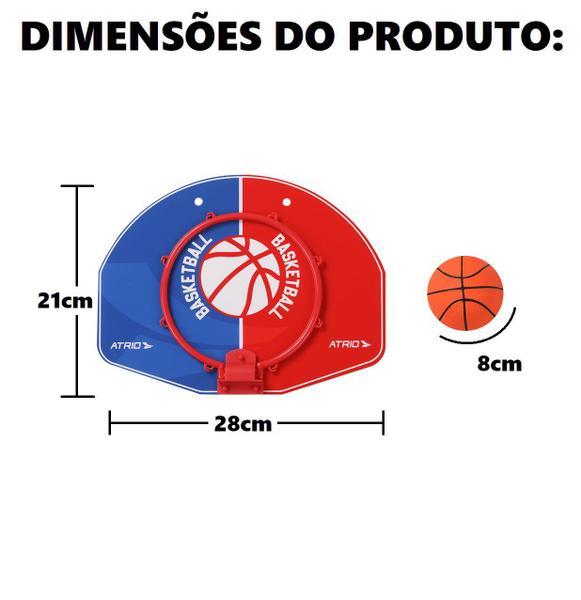 Imagem de Mini Tabela de Basquete com Bola Texturizada Quarto Quintal Varanda Átrio ES412