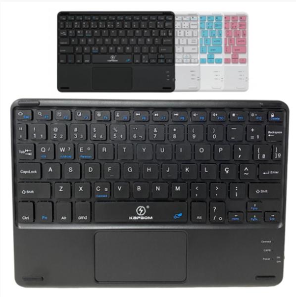 Imagem de Mini Teclado c/ Touchpad Bluetooth Wireless Recarregável p/ PC Tablet - mbr