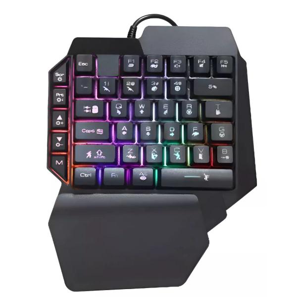 Imagem de Mini Teclado Gamer de Uma Mão - Compacto Ergonômico Para Jogos