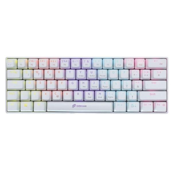 Imagem de Mini Teclado Gamer Mecanico Ziggy ABNT OEX Game TC607 Branco