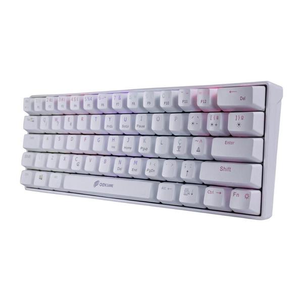 Imagem de Mini Teclado Gamer Mecanico Ziggy ABNT OEX Game TC607 Branco