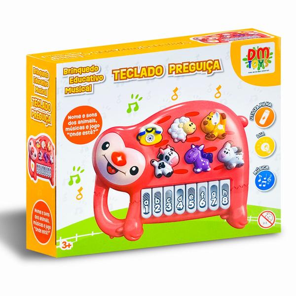 Imagem de Mini Teclado Infantil Sons De Animais Jogo Cade O Bicho Musical Dm Toys