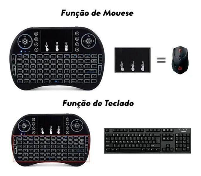 Imagem de Mini Teclado Keyboard Sem Fio Wireless Iluminado Luz Led - Giganteeletro