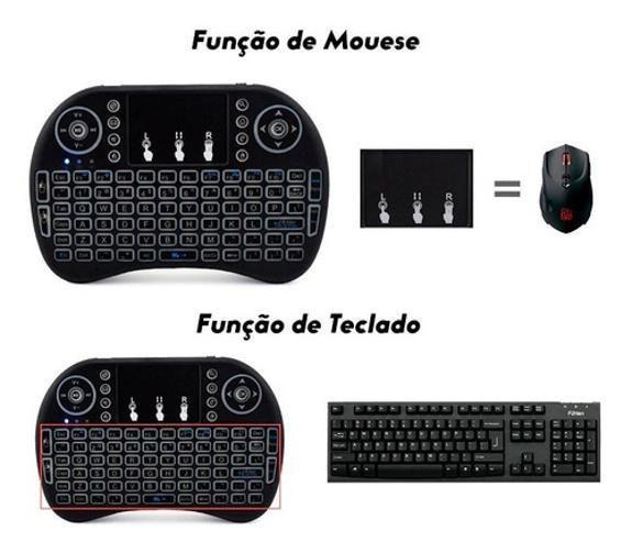 Imagem de Mini Teclado Keyboard Sem Fio Wireless Iluminado Luz Led