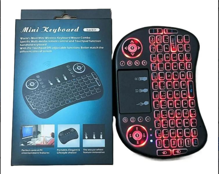 Imagem de Mini Teclado Keyboard Sem Fio Wireless Iluminado Luz Rgb