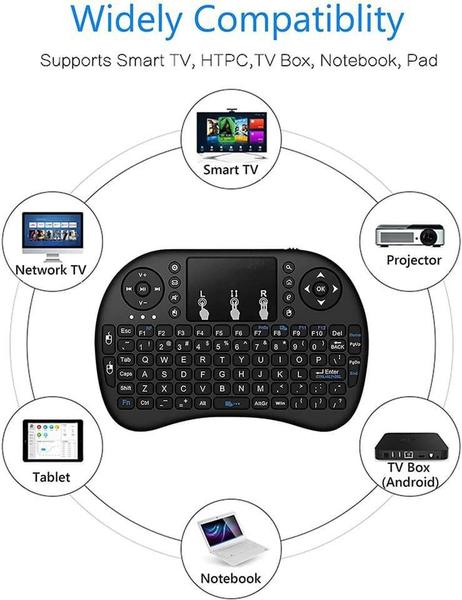 Imagem de Mini Teclado L8 Sem Fio 2.4Ghz Mouse Com Toutchpad