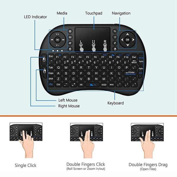 Imagem de Mini Teclado L8 Sem Fio 2.4Ghz Mouse Com Toutchpad