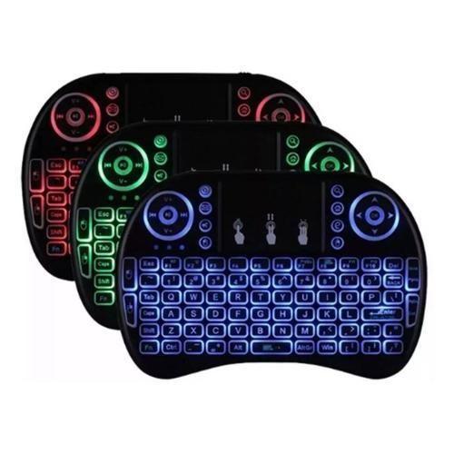 Imagem de Mini Teclado Led Wireless Sem Fio Com Mouse Touch Pad- Preto