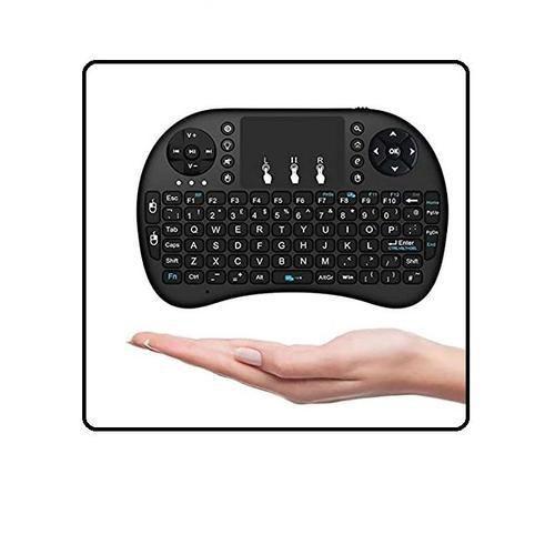 Imagem de Mini Teclado Led Wireless Sem Fio Com Mouse Touch Pad- Preto