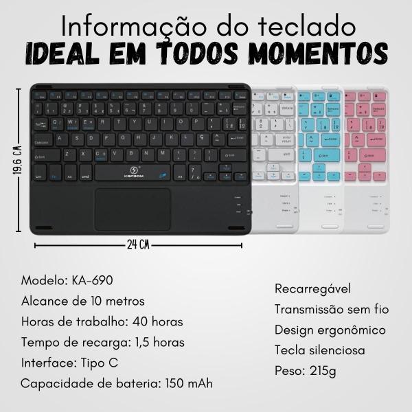 Imagem de Mini Teclado + Mouse Para Tab Samsung S7 Fe 12.4 T730 T735