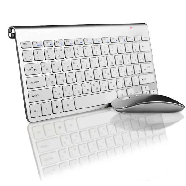 Imagem de Mini Teclado S/ Fio + Mouse Wireless Compacto Notebook Pc