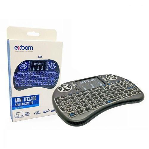 Imagem de Mini Teclado Sem Fio Com Led Bk-Bti8Led Exbom