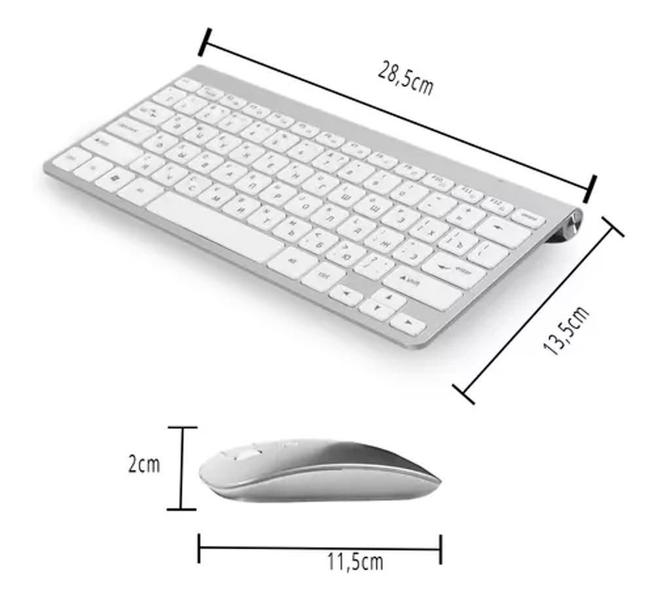 Imagem de Mini Teclado Sem Fio E Mouse Wireless Compacto Premium