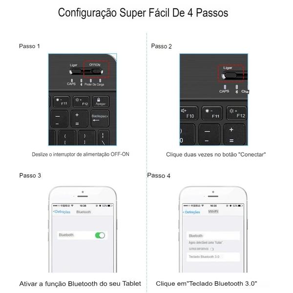 Imagem de Mini Teclado sem fio Via Bluetooth e Mouse,  Para , Tablet, Celular