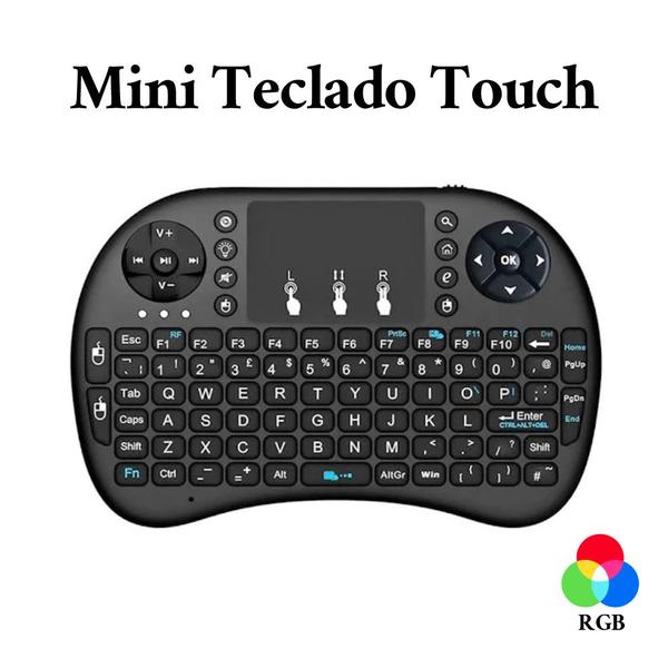 Imagem de Mini Teclado Touch Luz Colorida Sem Fio para TV, Videogame, Notebook - JP-25