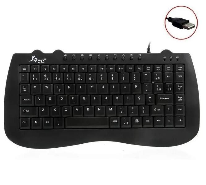 Imagem de Mini Teclado Usb Para Notebook Multimidia Preto Abnt2