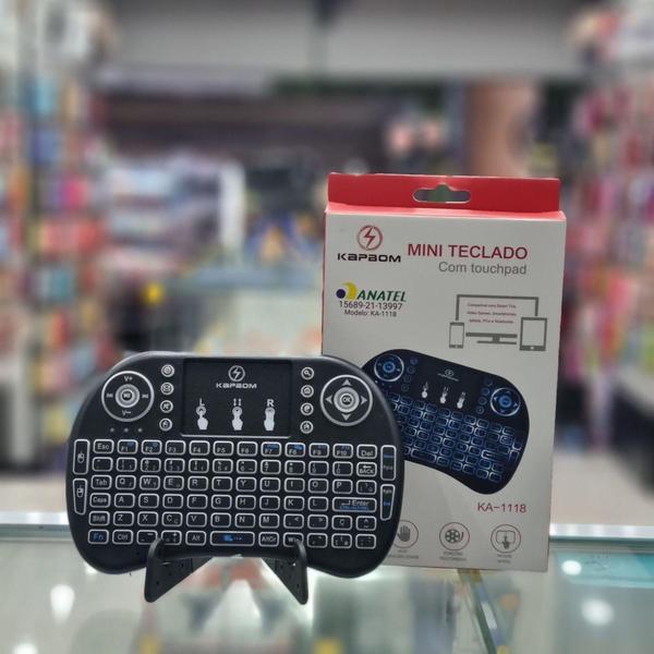 Imagem de Mini Teclado Wireless Sem Fio Keyboard Touch Usb Smart Tv Pc - KAPBOM