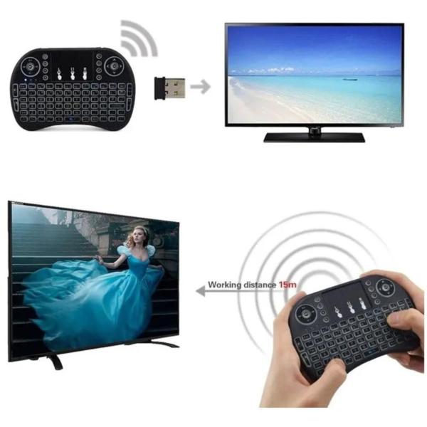 Imagem de Mini Teclado Wireless Touch Pad Pc Android Tv Smart Com Led