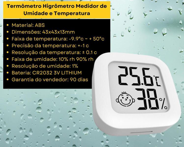 Mini Termômetro Higrômetro Digital para Controle de Umidade e Temperatura Ambiente Geladeira Culinário Adega - nicerpro Imagem de Mini Termômetro Higrômetro Digital para Controle de Umidade e Temperatura Ambiente Geladeira Culinário Adega