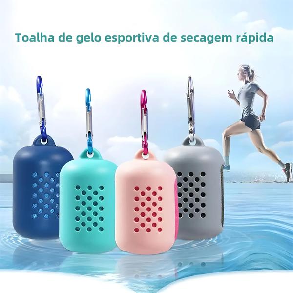 Imagem de Mini Toalha Fitness De Secagem Rápida Portátil Saco De Silicone De Microfibra Esportes Toalha Legal