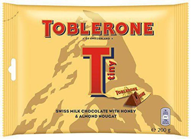 Imagem de Mini toblerone chocolate ao leite nougat mel amêndoas 200g