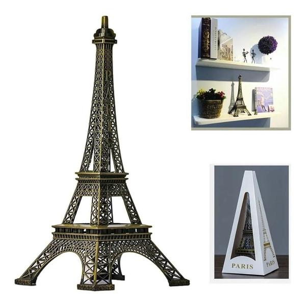 Imagem de Mini torre eiffel decorativa em metal estilo bronze presente