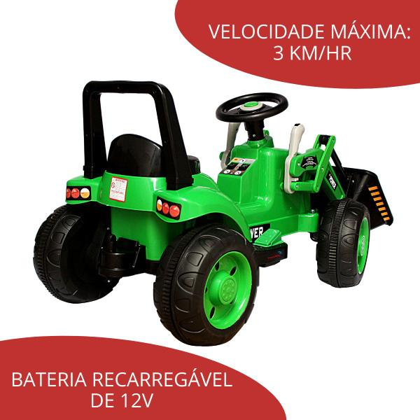 Imagem de Mini Trator Infantil  Carrinho Elétrico Escavadeira Até 25kg