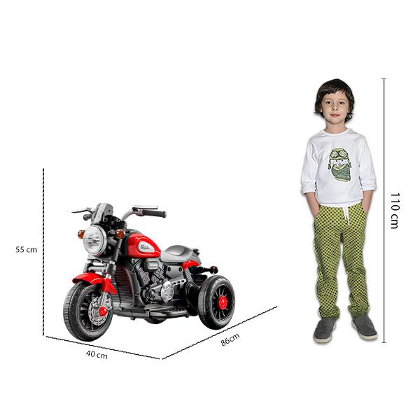 Imagem de Mini Triciclo Moto A Bateria 6v Estilo Chooper Vermelha