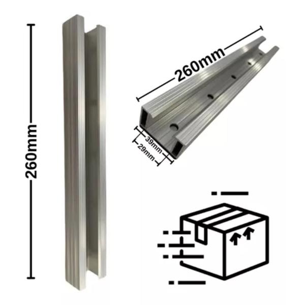 Imagem de Mini Trilho 260mm - Telha Metálica Para Placa Solar 02 Peças