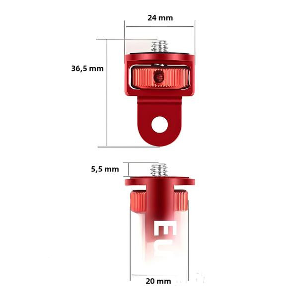 Imagem de Mini Tripé 360° com Adaptador de 1/4" - Alumínio CNC para GoPro