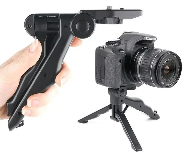 Imagem de Mini Tripé Dobrável com Punho Handle Grip para Câmeras