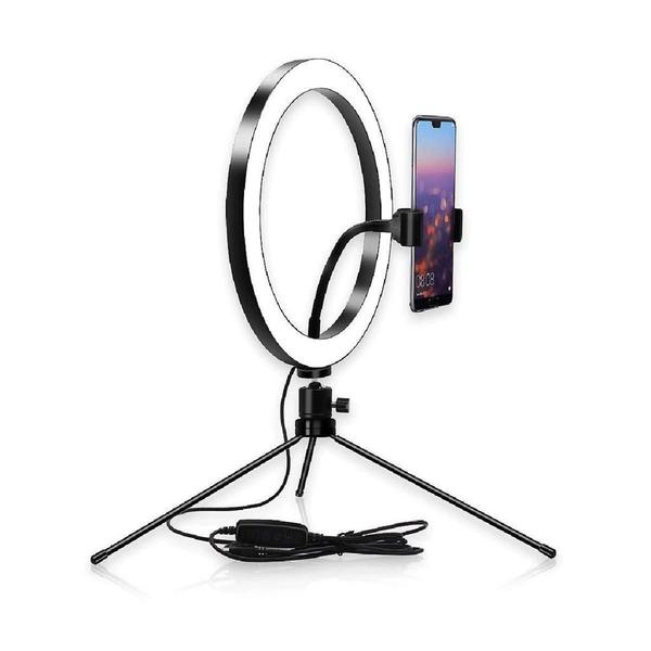 Imagem de Mini Tripe Iluminador Ring Light 20cm com Suporte Celular Un