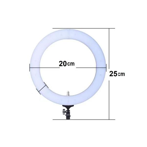 Imagem de Mini Tripe Iluminador Ring Light 20cm com Suporte Celular Universal Selfie Youtuber Gravação C/ SUPORTE - 20 CM