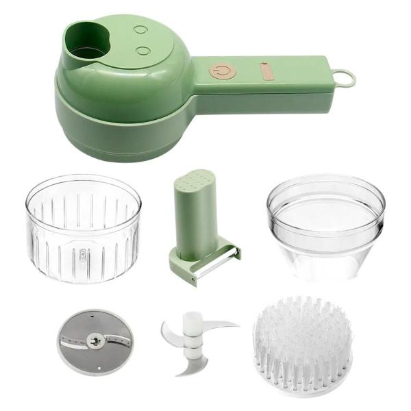 Mini Triturador 4 Em 1 Elétrico Cozinha Moderna E Rápida - Desert Ecom Imagem de Mini Triturador 4 Em 1 Elétrico Cozinha Moderna E Rápida