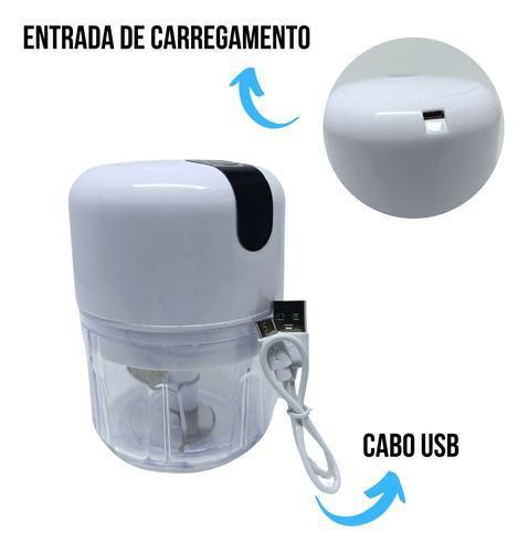 Imagem de Mini Triturador de Alho 250ml Automático Recarregável Processador de Legumes Moedor de Alimentos 3 Lâminas USB