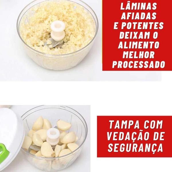 Imagem de Mini Triturador Processador de Alimentos Premium 400ml  Alta Qualidade, 3 Lâminas Super Afiadas e Durabilidade Garantida