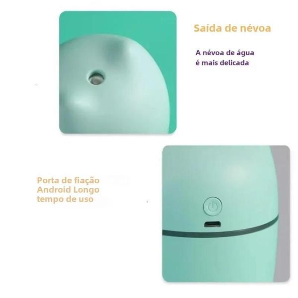 Imagem de Mini Umidificador USB Portátil - Para Dormitório, Escritório e Casa - Grande Spray