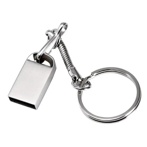 Imagem de Mini Unidade Flash USB De Metal Prateado De 64 GB Com Chaveiro Business Memory Stick Pendrive U Disk