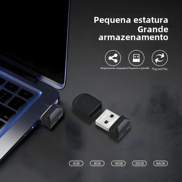 Imagem de Mini Unidade Flash USB WANSENDA - À Prova D'Água (64GB, 32GB, 16GB, 8GB, 4GB) - USB 2.0