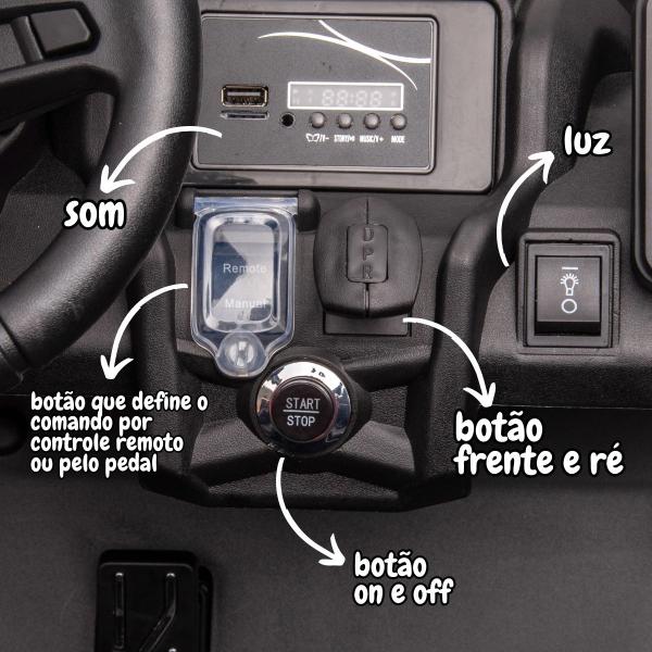 Imagem de Mini Utv Carro Can Am Maverick Elétrico 24V Infantil Jipe Buggy Led Som Usb Vermelho Importway Bw238