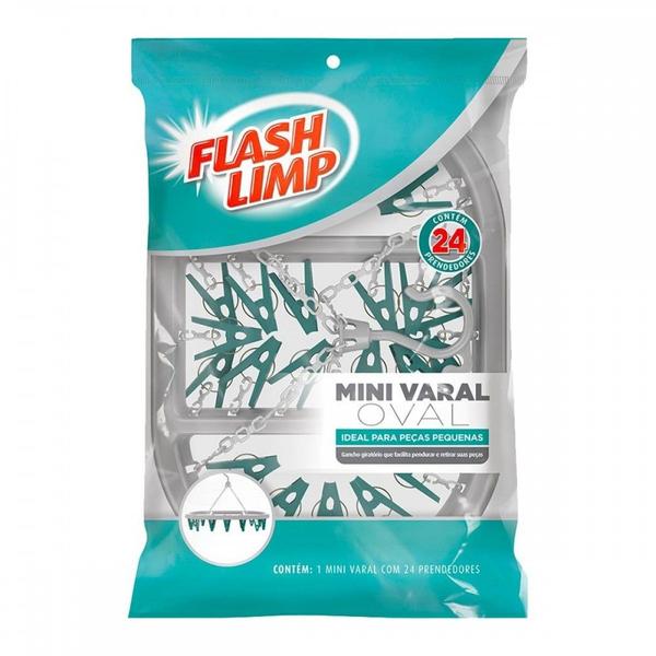 Imagem de Mini Varal Flash Limp Oval Com 24 Pregadores - Lav6803