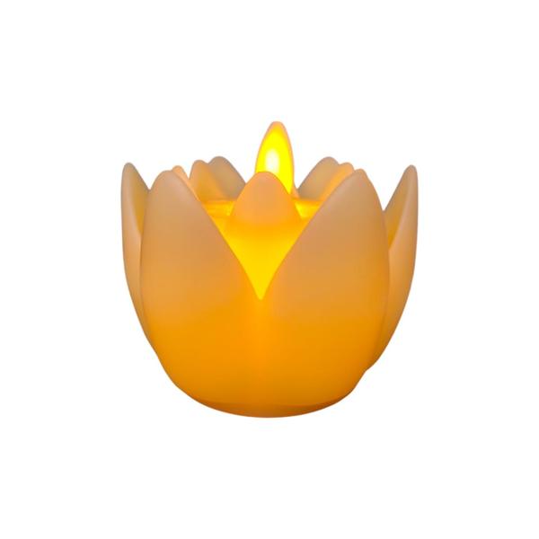 Imagem de Mini Vela Led Flor Lotus Luminária Mesa Lâmpada Decorativa